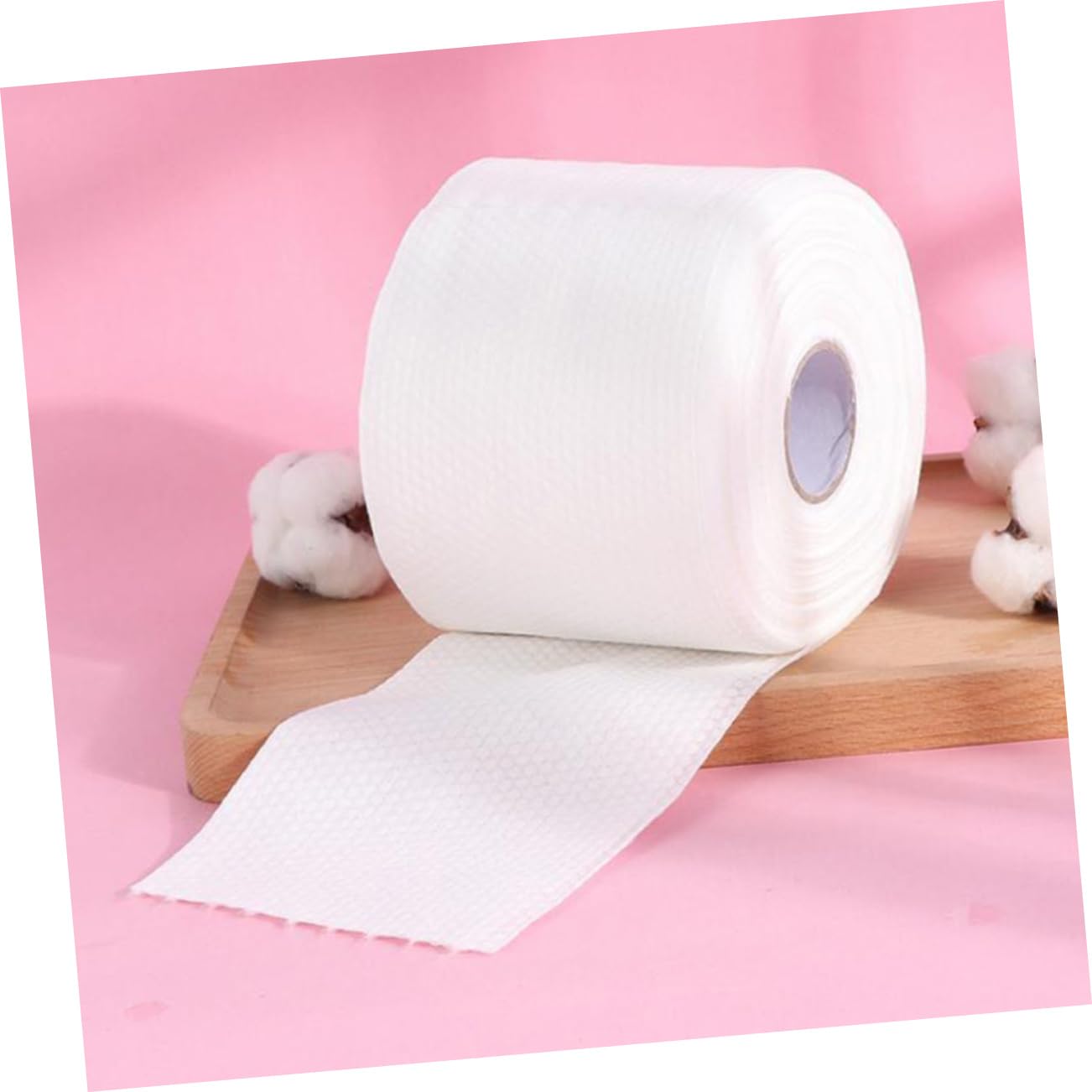 2 Rolls (60pcs) Disposable Cotton Face Towels - Soft Dry & Wet Cleansing Wipes for Travel, Gym, Baby Care & Makeup Removal - Hypoallergenic, No Chemicals, No Fluorescent Brightener - Gentle on Skin