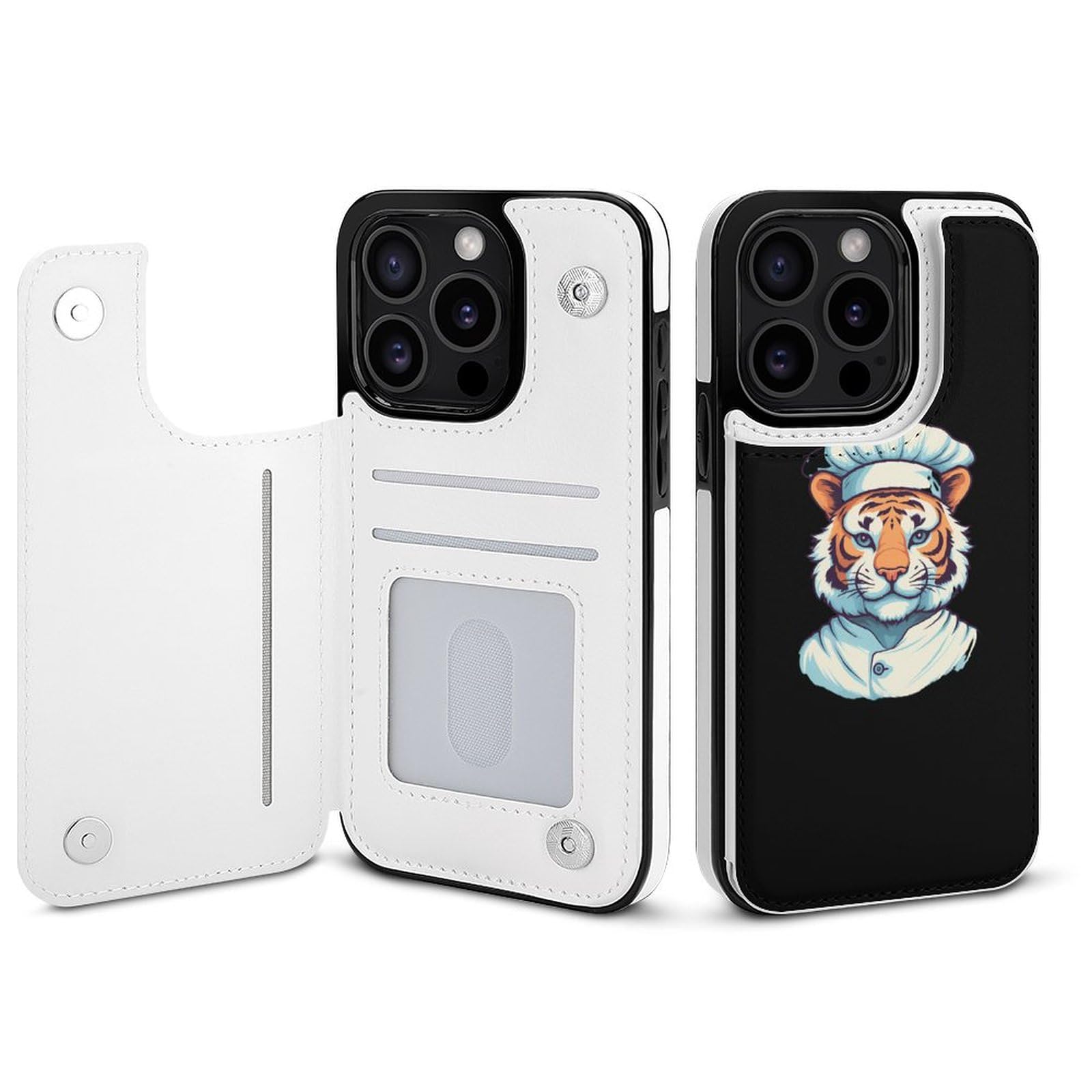 Tiger Chefs Wallet Case - Cute Flip Phone Wallet with Card Holder | Compatible with iPhone & Samsung | Perfect for Work, Travel & Daily Use