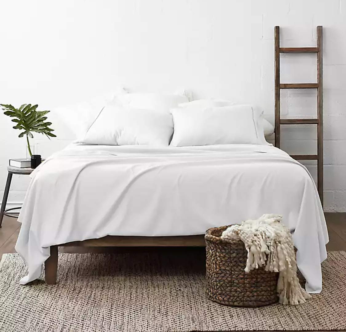 100% Organic Cotton Sheets King Size - 4 PC Set, 1000-Thread-Count Luxury Sateen Weave, Breathable & Eco-Friendly Bedding for 8