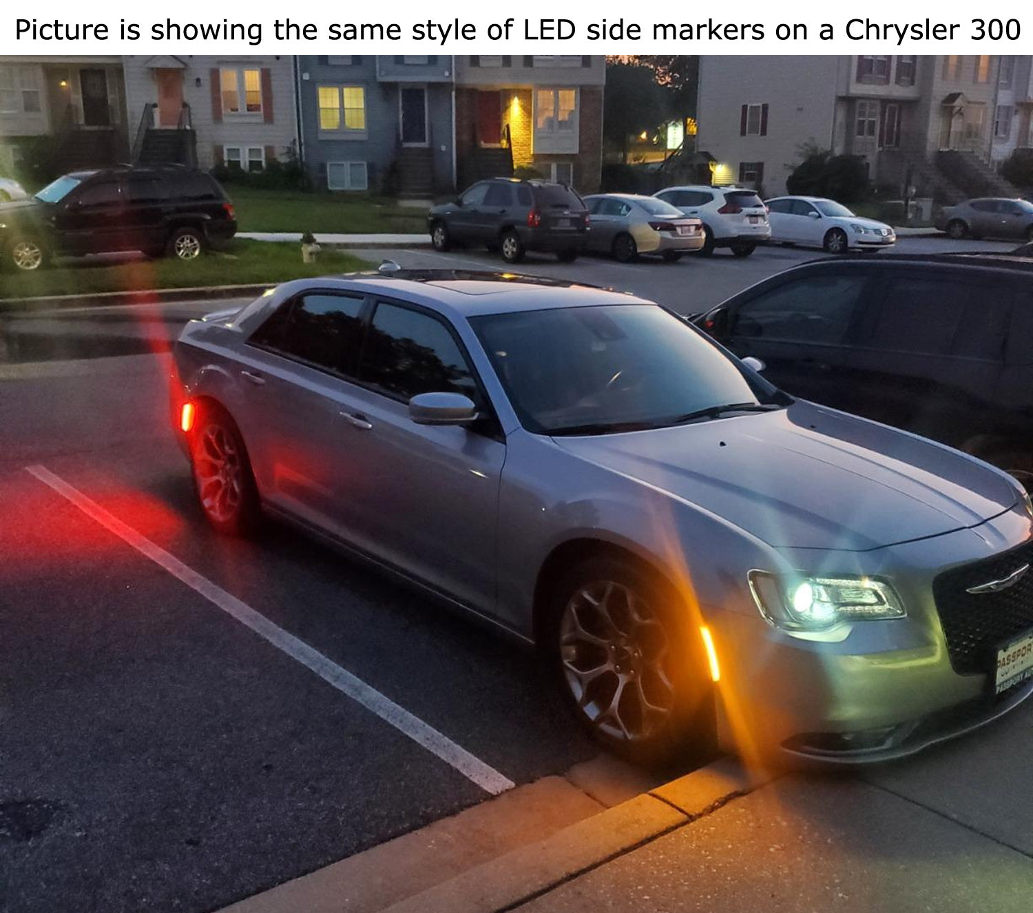 Amber/Red LED Side Marker Lights for Chrysler Pacifica - Clear Lens, Waterproof, Easy Installation - Enhance Visibility & Safety for Night Driving & Off-Road Adventures