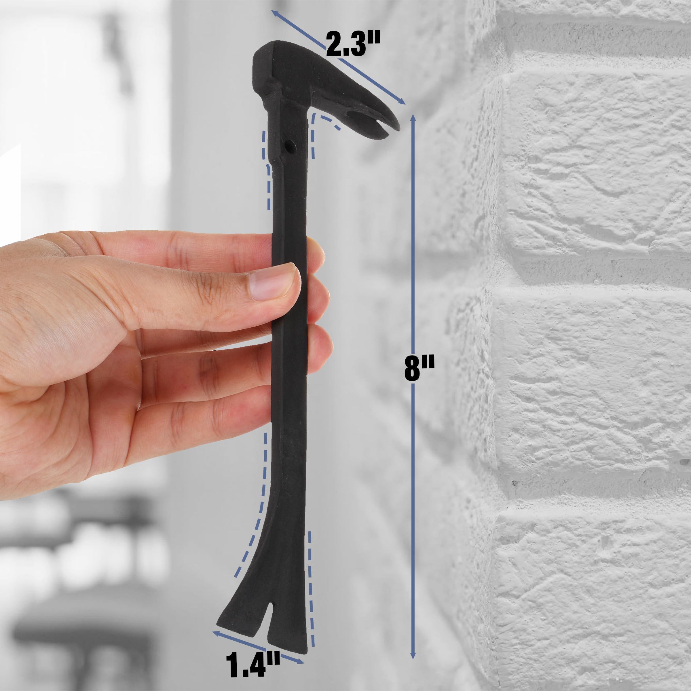Bates 8-Inch Cats Paw Nail Puller - Mini Pry Bar Tool for Carpentry, Demolition & Home Repair | Durable Flat Crowbar for Removing Nails, Opening Crates & DIY Projects