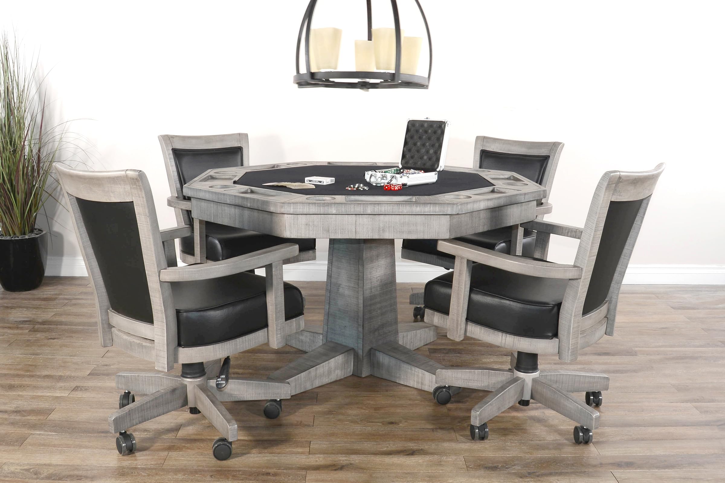 Blaze Poker & Dining Table Set with 4-6 Game Chairs (4 Chairs Included) - Perfect for Game Nights, Poker Parties & Family Dining