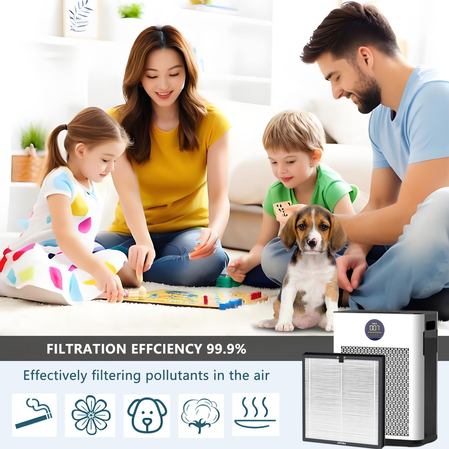 AP304 Air Filter Replacement for Dayette AP303 AP304 & FRESHDEW USAP304 AP10000 Air Purifiers - 4-in-1 HEPA Activated Carbon Pre-Filter Combo (4 Pack) - Perfect for Home, Office, and Allergy Relief