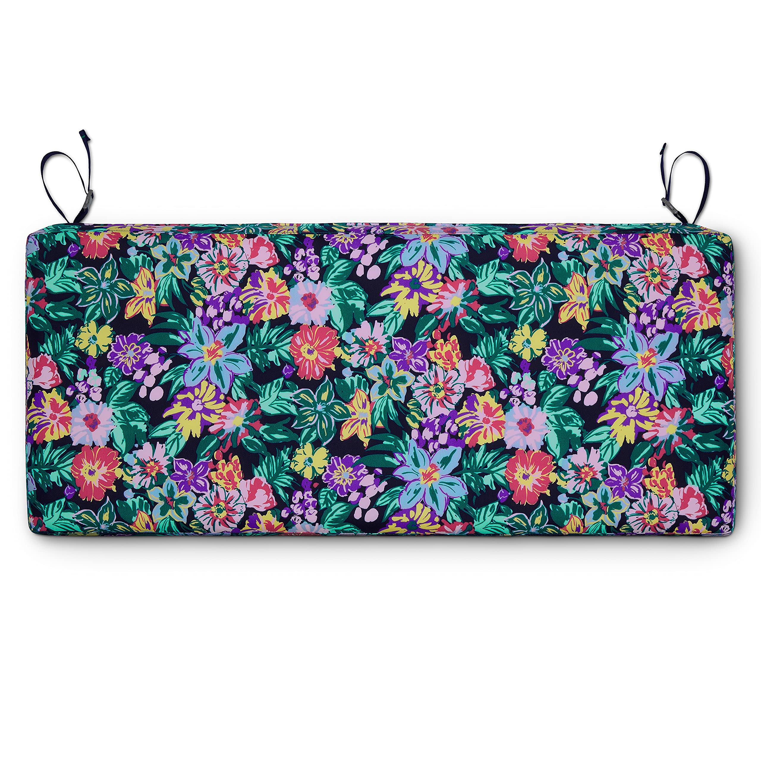Vera Bradley Water-Resistant Patio Bench Cushion 54x18x3in - Happy Blooms for Outdoor Furniture