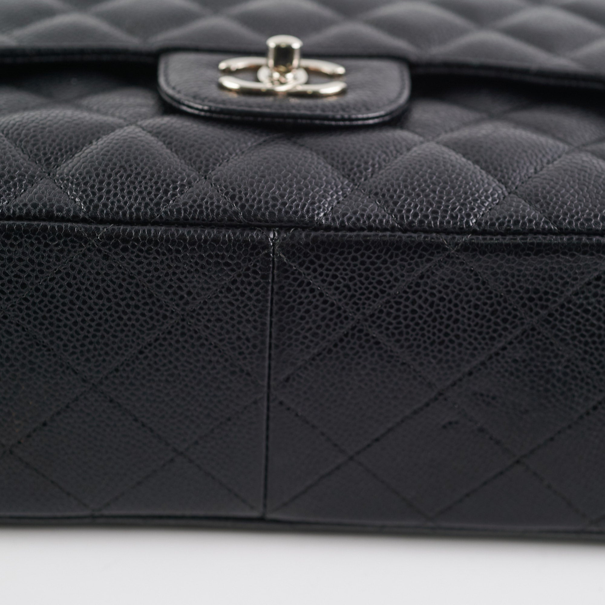Chanel Quilted Caviar Leather Double Flap Jumbo Bag in Black | Luxury Designer Handbag for Women | Perfect for Evening Events, Work & Travel