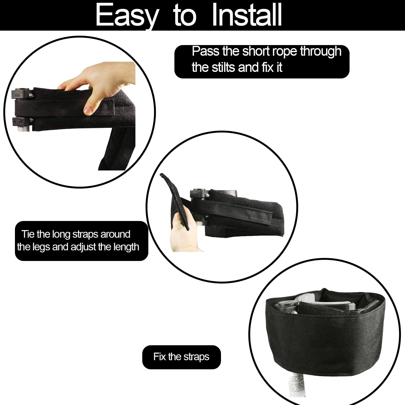 **Adjustable Drywall Stilt Straps - Wide Padded Leg Straps for Pressure Relief - Replacement Foot Straps Compatible with Most Drywall Stilts - Ideal for Construction, Painting & Ceiling Work**