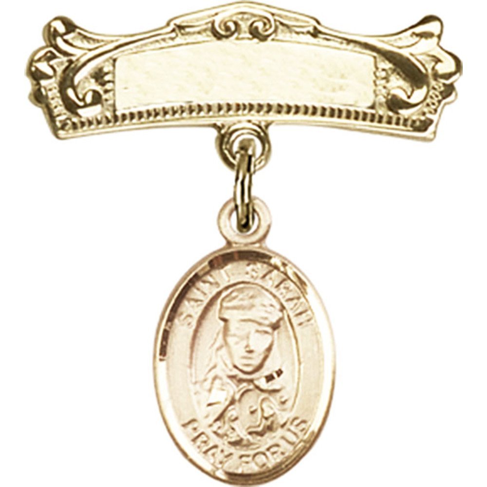 St. Sarah Gold Filled Baby Badge with Arched Polished Pin - 7/8