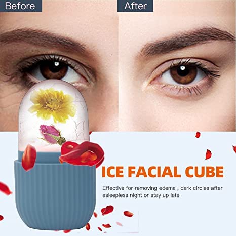 Cooling Face Ice Roller for Skin Care - Reusable Facial Massager to Reduce Puffiness, Tighten Pores & Enhance Glow (Aqua Blue) | Perfect for Morning Routine, Post-Workout Recovery & Spa Relaxation