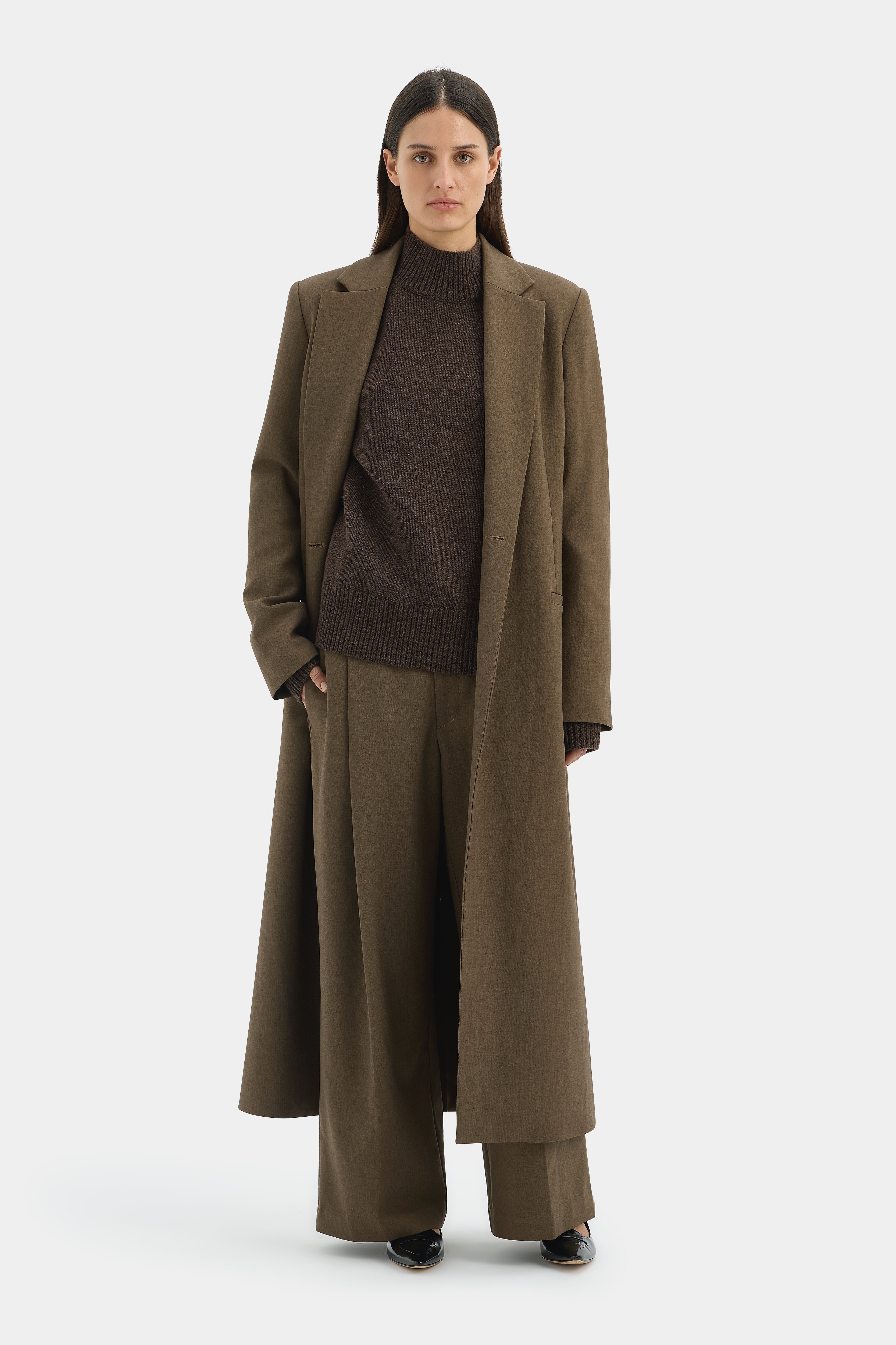 Premium Sartoria Wool Blend Coat in Chocolate Marle - Elegant Winter Outerwear for Men & Women | Perfect for Office, Parties & Formal Events