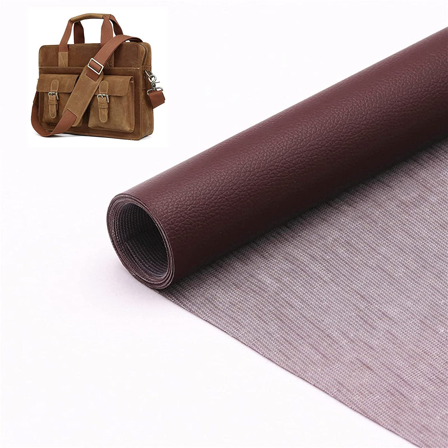 AMLAKH Self-Adhesive Leather Repair Patches - 2 Pack, Brown - Durable Eco-Friendly Synthetic Leather for DIY Furniture, Couches, Sofas & Shoes - Perfect for Home Repair, Upholstery & Shoe Restoration