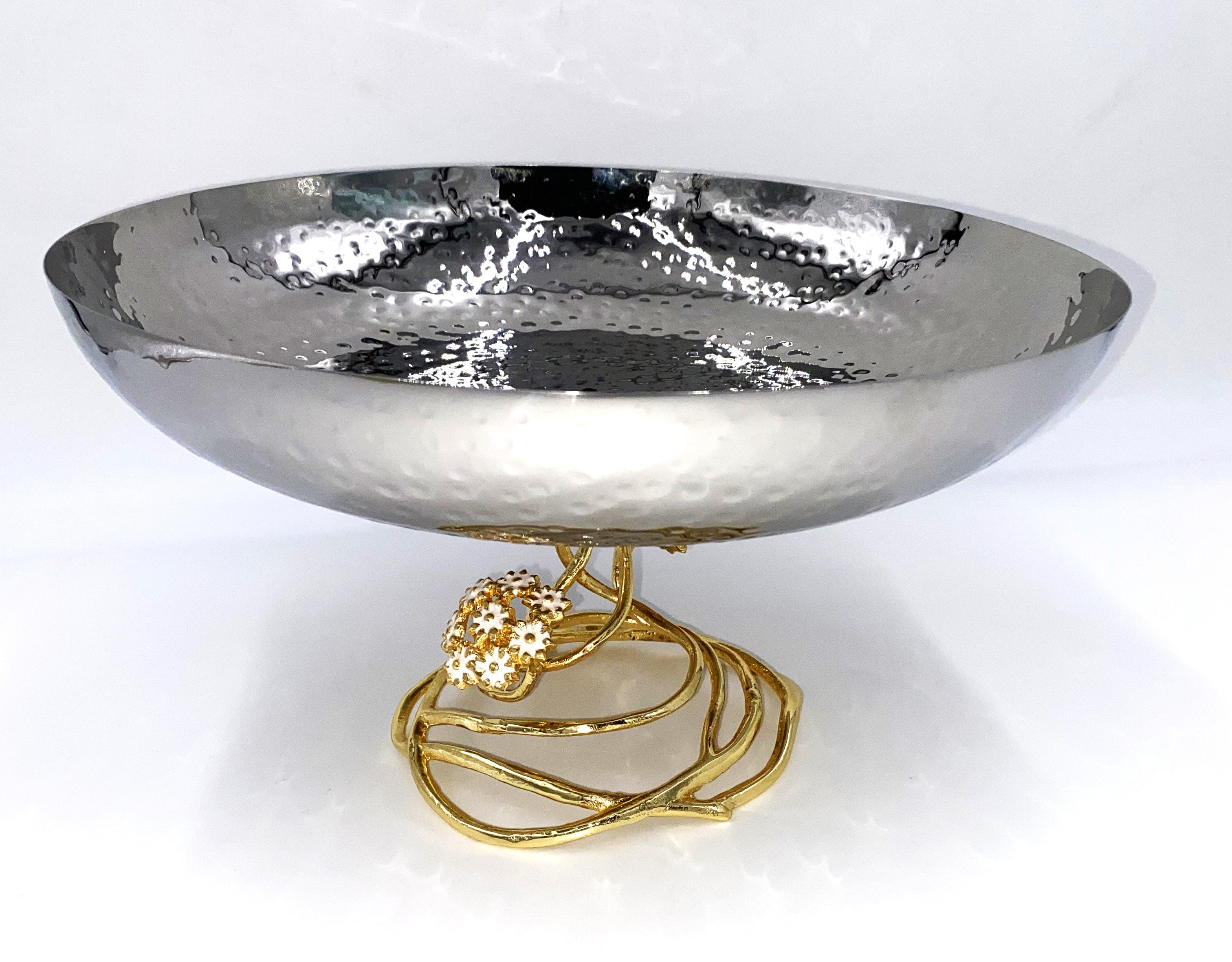11.75x7 Inch Stainless Steel Footed Round Bowl - Elegant Serving Dish for Salads, Desserts, and Party Appetizers