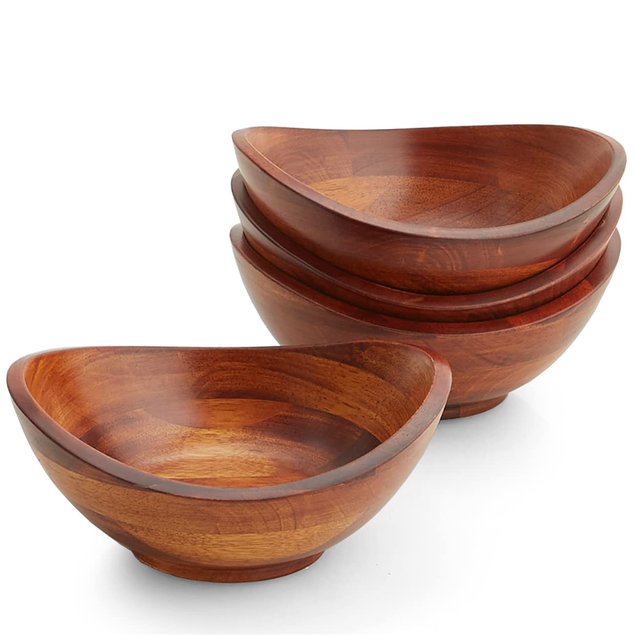 Woodard & Charles Set of 4 Wooden Serving Bowls - 7