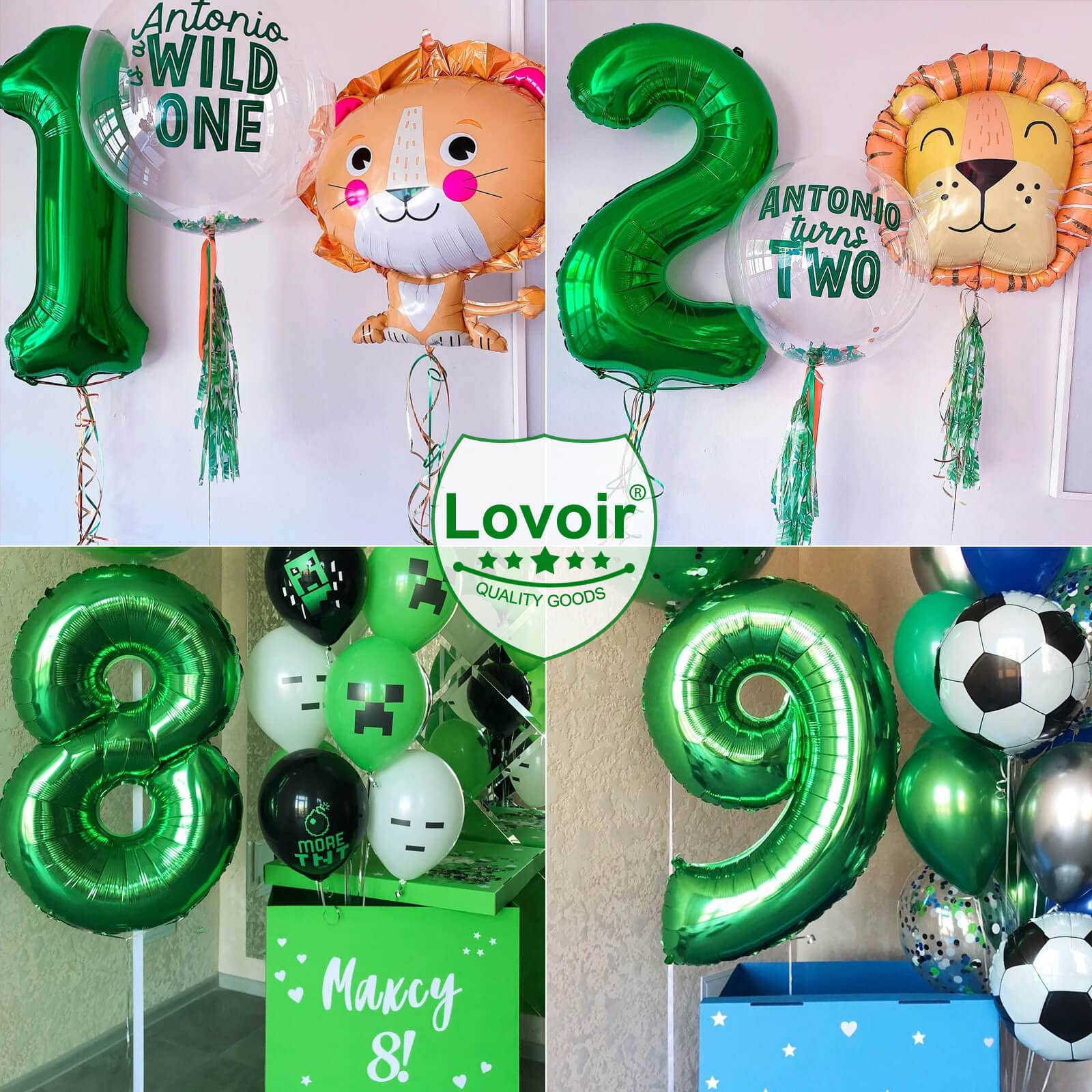 40 Inch Dark Green Number 8 Mylar Foil Balloon - Large Jumbo Digit Helium Balloon for Birthday Party, Graduation, Anniversary & Baby Shower Decorations - Perfect for Photo Shoots & Celebration Events