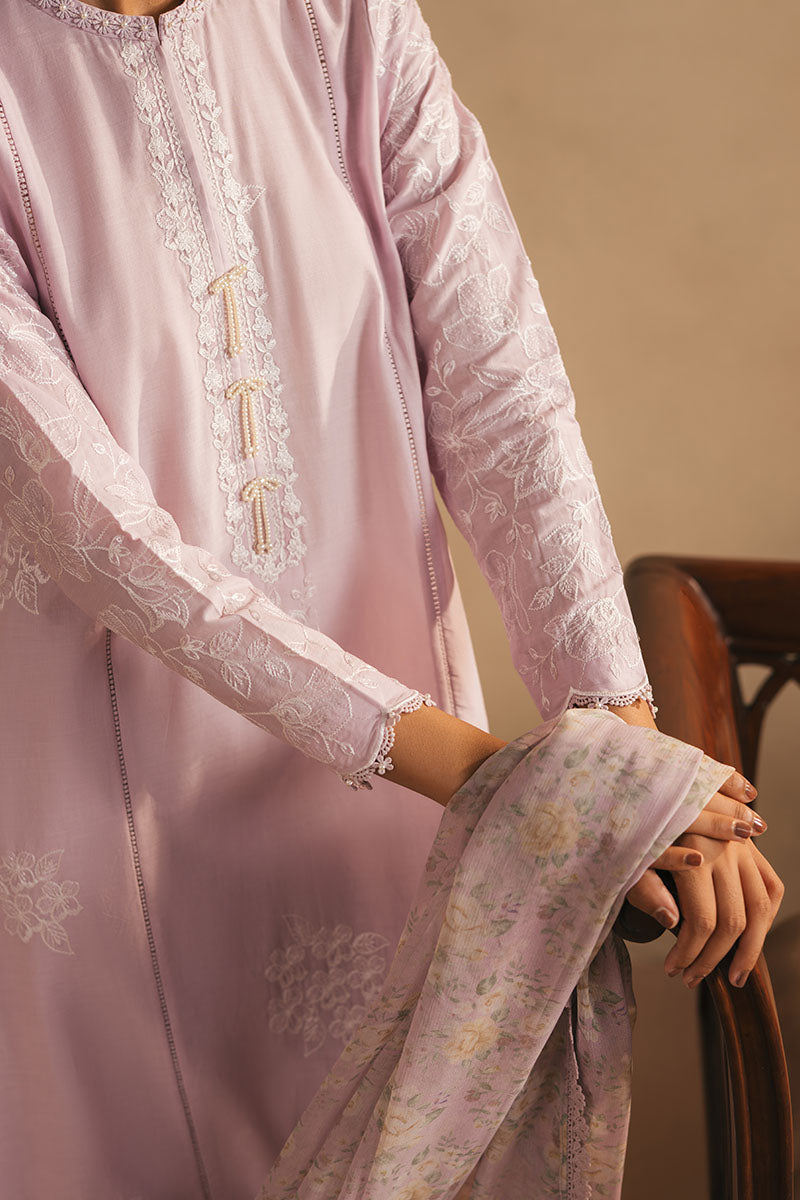 LAVENDER DREAM 3-Piece Embroidered Lawn Suit for Women | Floral Summer Outfit | Perfect for Weddings, Garden Parties & Casual Wear