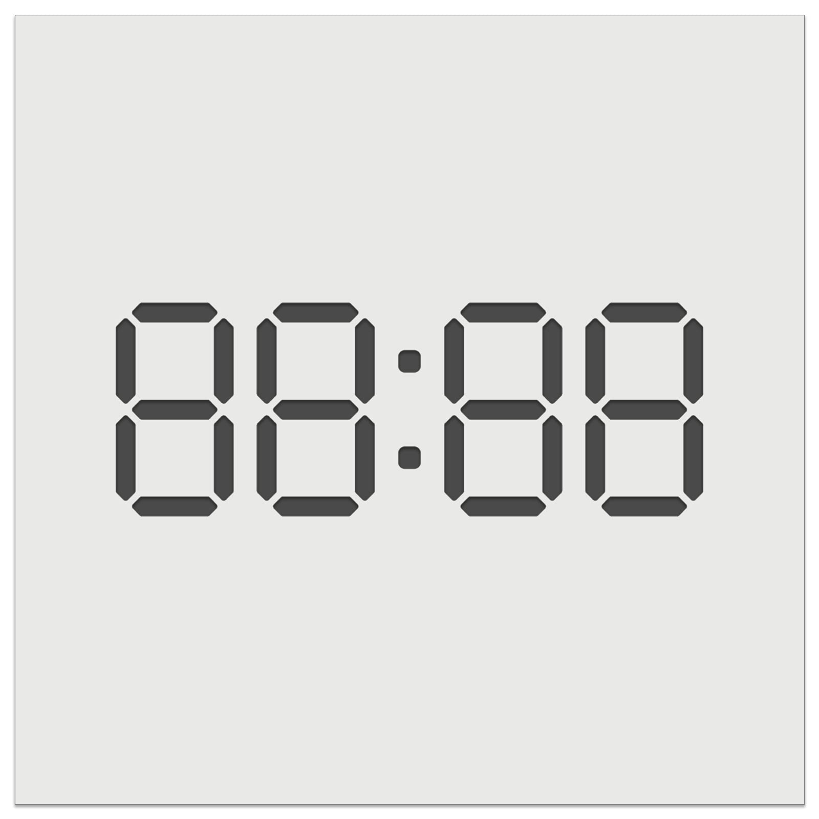 3.5 Inch Digital Clock Numbers Seven Segment Display - Reusable Wall Stencil for DIY Electronics, Cookie Decorating & Craft Projects - Perfect for Home Decor, Baking, and STEM Activities