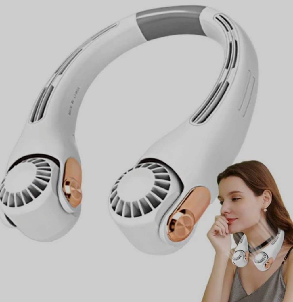 Rechargeable Multifunctional Portable Neck Fan - 3 Speed Adjustable Personal Fan with Lightweight Design for Office, Outdoor, Travel & Home Use