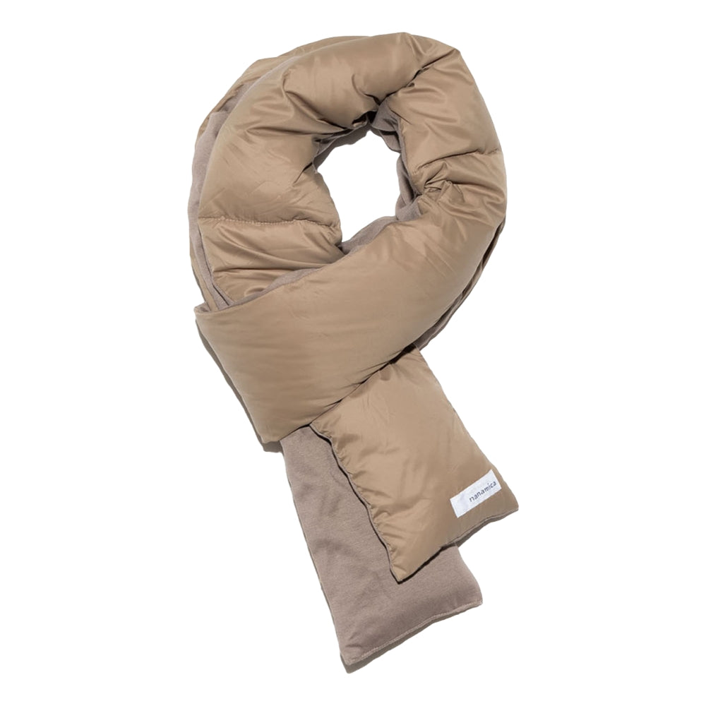 Nanamica Down Muffler Scarf - Warm Beige Winter Neck Warmer for Men & Women - Perfect for Skiing, Hiking, and Cold Weather Outdoor Activities