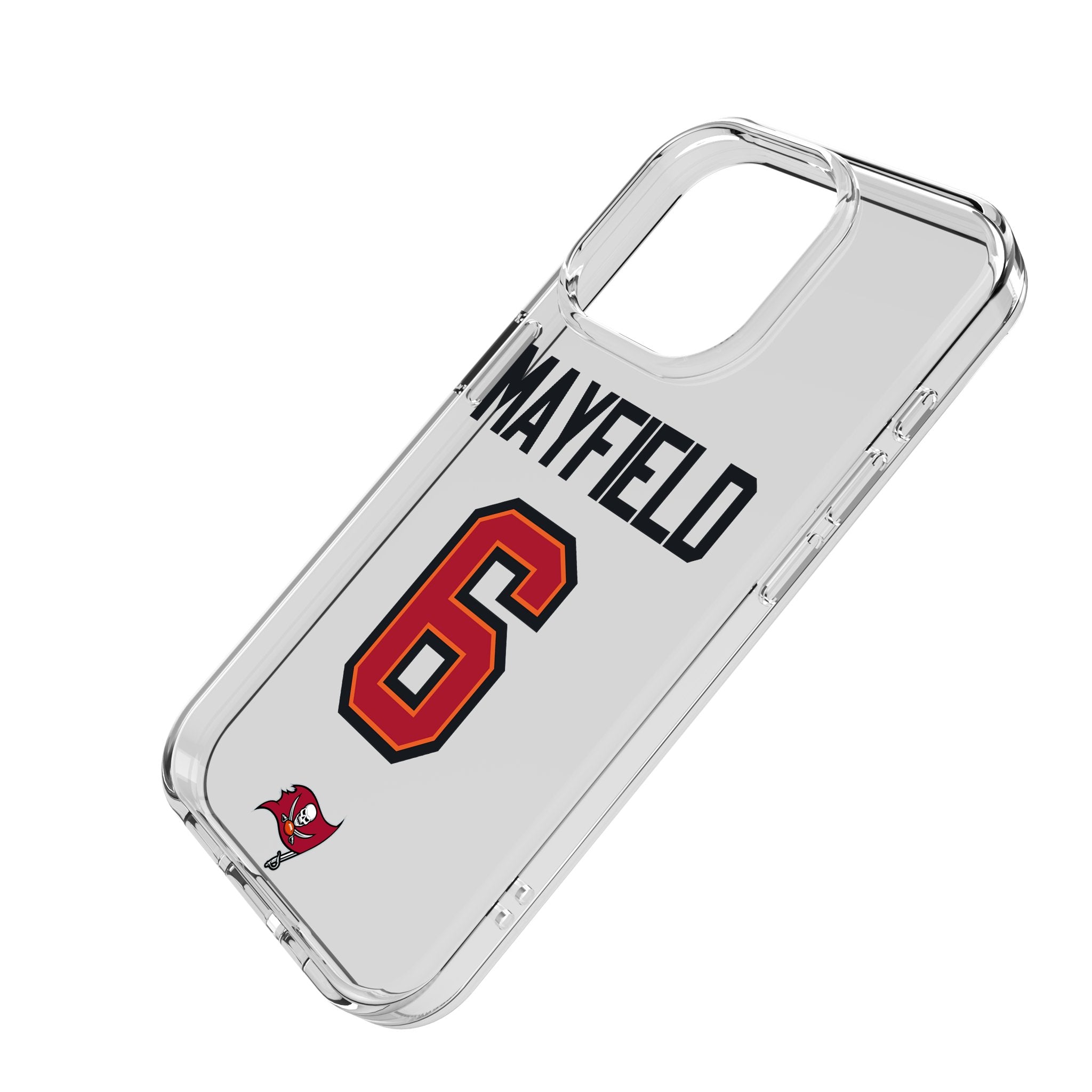 Baker Mayfield Tampa Bay Buccaneers NFL Football Team 6 Game Tactical Clear Phone Case for iPhone 14/13/12/11 Pro Max - Perfect for Game Day & Everyday Protection