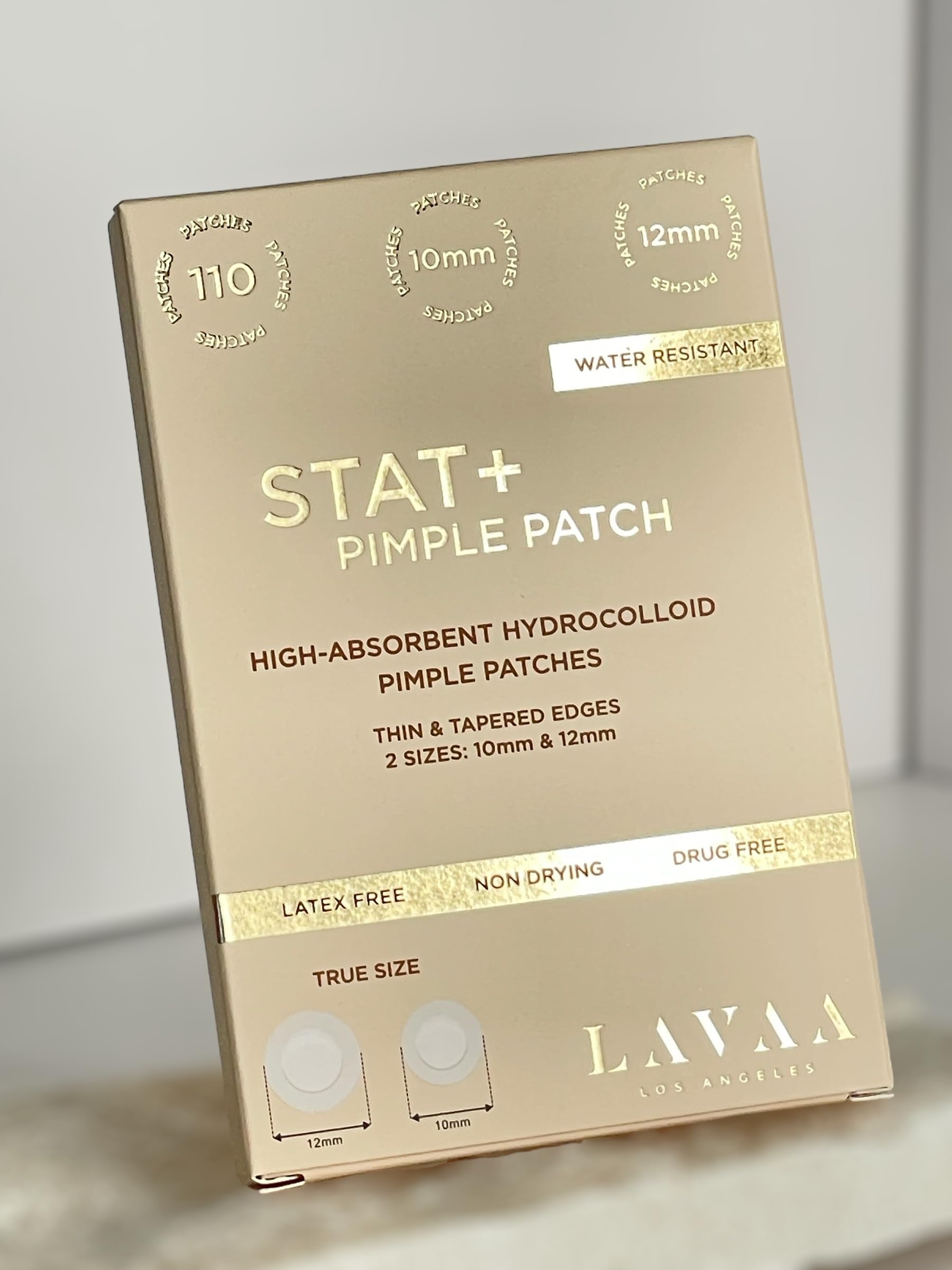 STAT+ Pimple Patches 110 Count - High Absorbency Hydrocolloid Acne Patches for Face (10mm & 12mm) - Overnight Spot Treatment for Cystic Acne & Whiteheads - Clear Skin Care for Teens & Adults