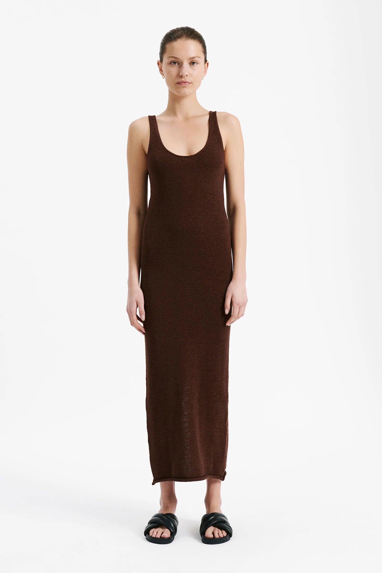 Arlo Knit Dress in Cacao - Soft & Stylish Women's Casual Dress for Everyday Wear, Office, and Date Nights