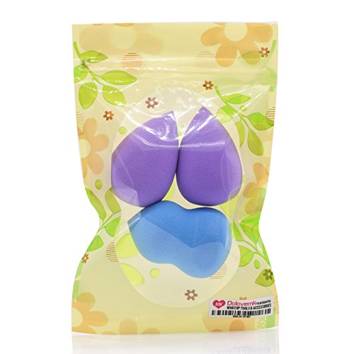 Dolovemk 3-Pack Latex-Free Beauty Sponge Blender Set for Liquid Foundation - Small Size 2 Inch - Perfect for Flawless Makeup Application & Blending