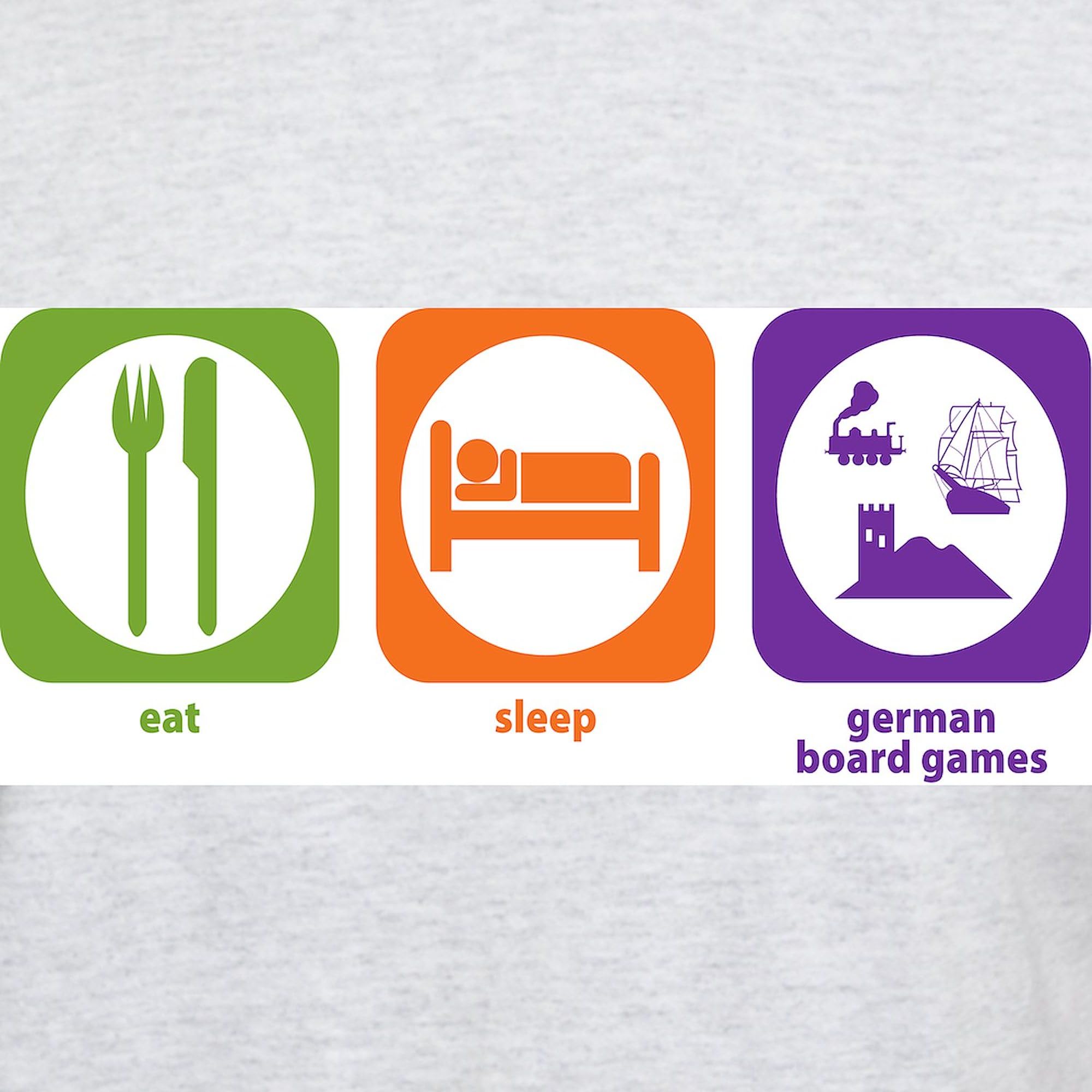 Eat Sleep German Board Games T-Shirt for Men - 100% Cotton Classic Graphic Tee - Casual Wear, Gaming Events & German Culture Fans