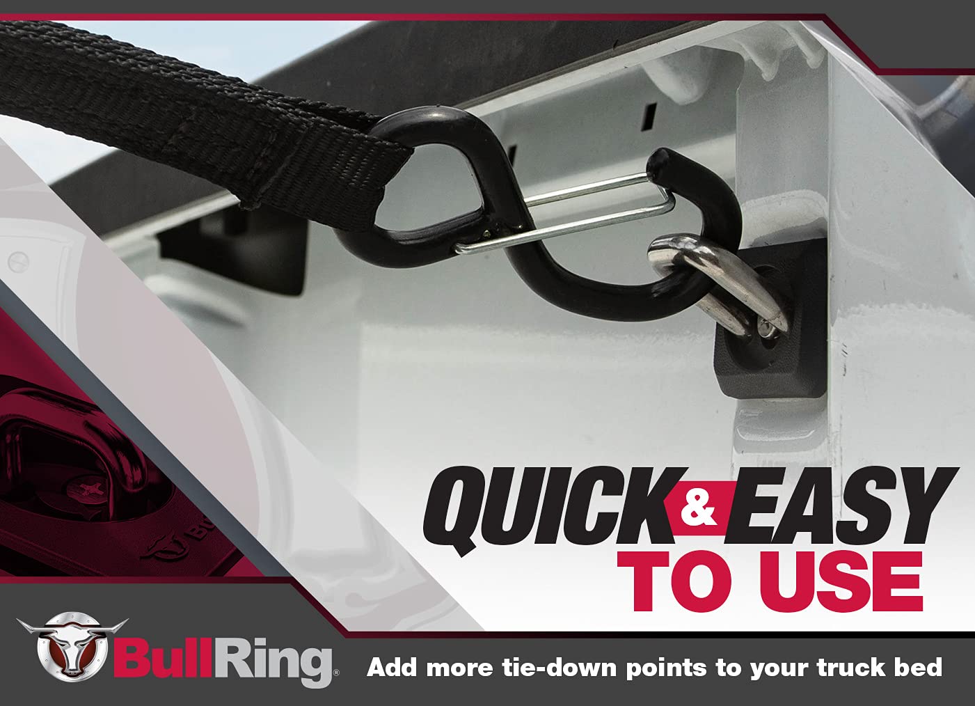Heavy Duty Bull Ring Inner Bed Retractable Truck Tie Down Anchors - Compatible with 2007+ Chevy Silverado & GMC Sierra, 2015+ Chevy Colorado & GMC Canyon (3 Pairs) - Perfect for Securing Cargo, Motorcycles, ATVs in Pickup Truck Beds
