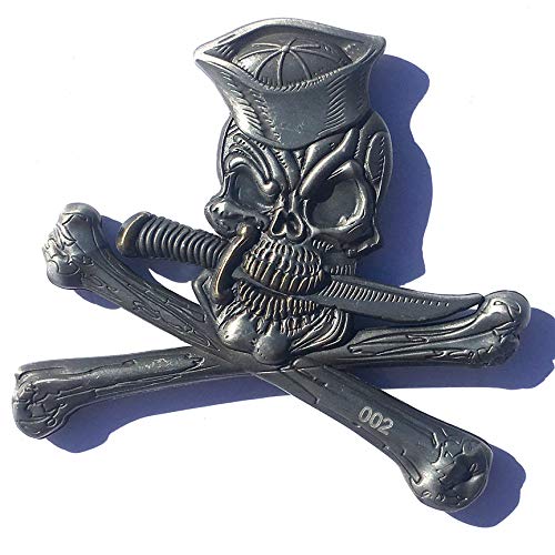 US Navy Jolly Roger Skull and Bones 4 Inch Military Challenge Coin - Collectible Navy Memorabilia for Veterans, Military Enthusiasts & Coin Collectors - Perfect for Display, Gifts & Military Themed Events