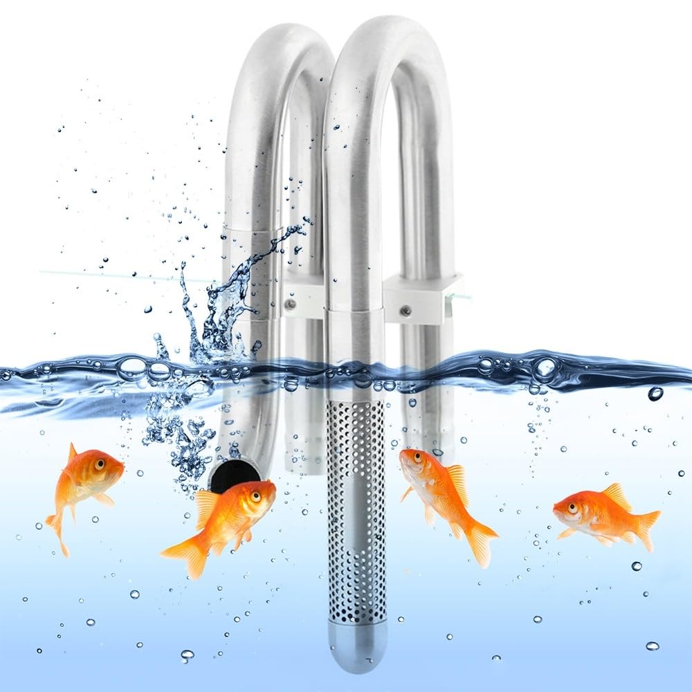 MiOYOOW 304 Stainless Steel Aquarium Lily Pipe Inflow Outflow Set with Aluminum Alloy Clamp (12/16mm) - Perfect for Freshwater Planted Tanks & Shrimp Aquariums