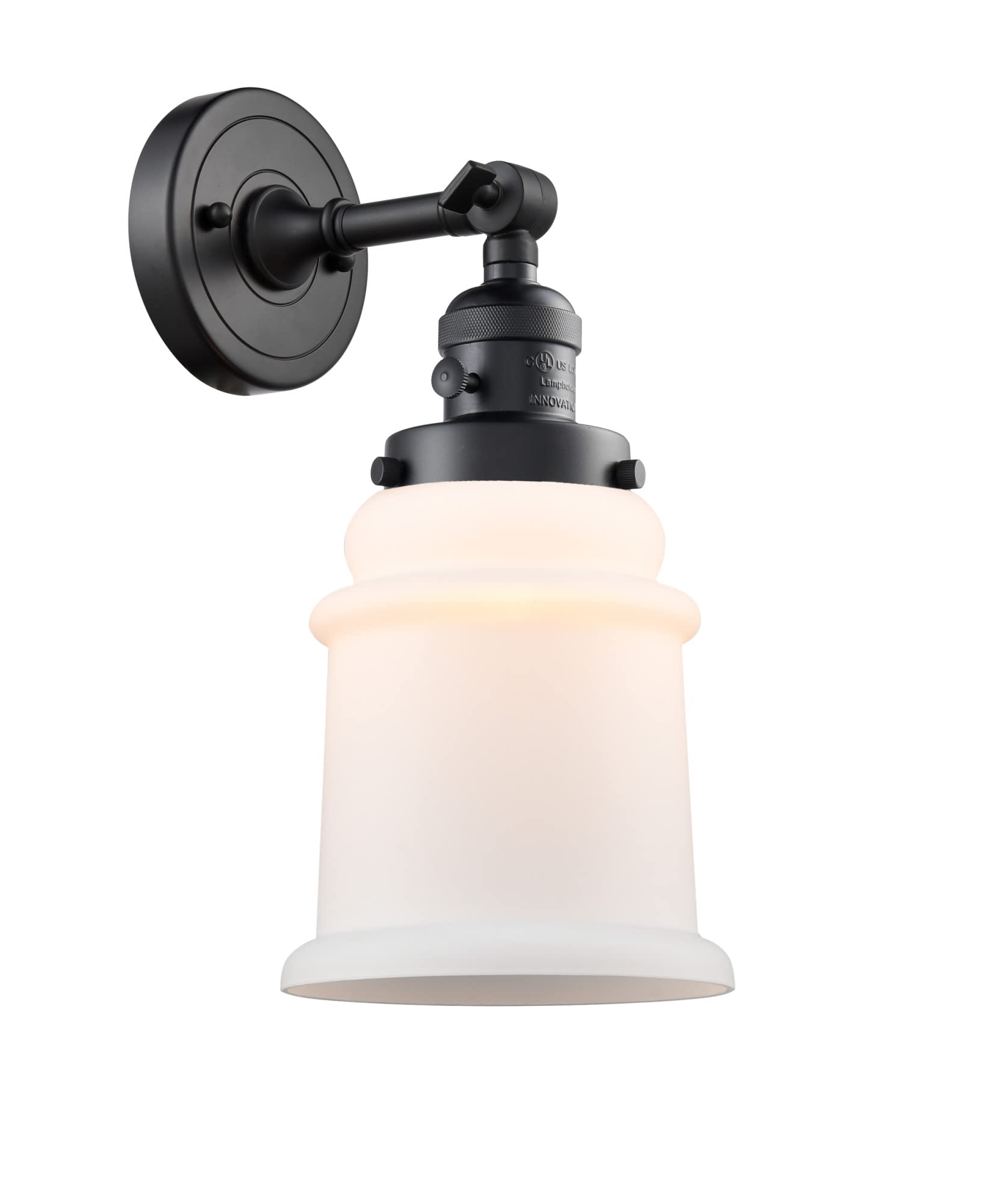 Innovations 203SW-BK-G181 Matte Black Wall Sconce Light Fixture with High-Low-Off Switch - Perfect for Bedroom, Hallway, and Living Room Lighting Decor