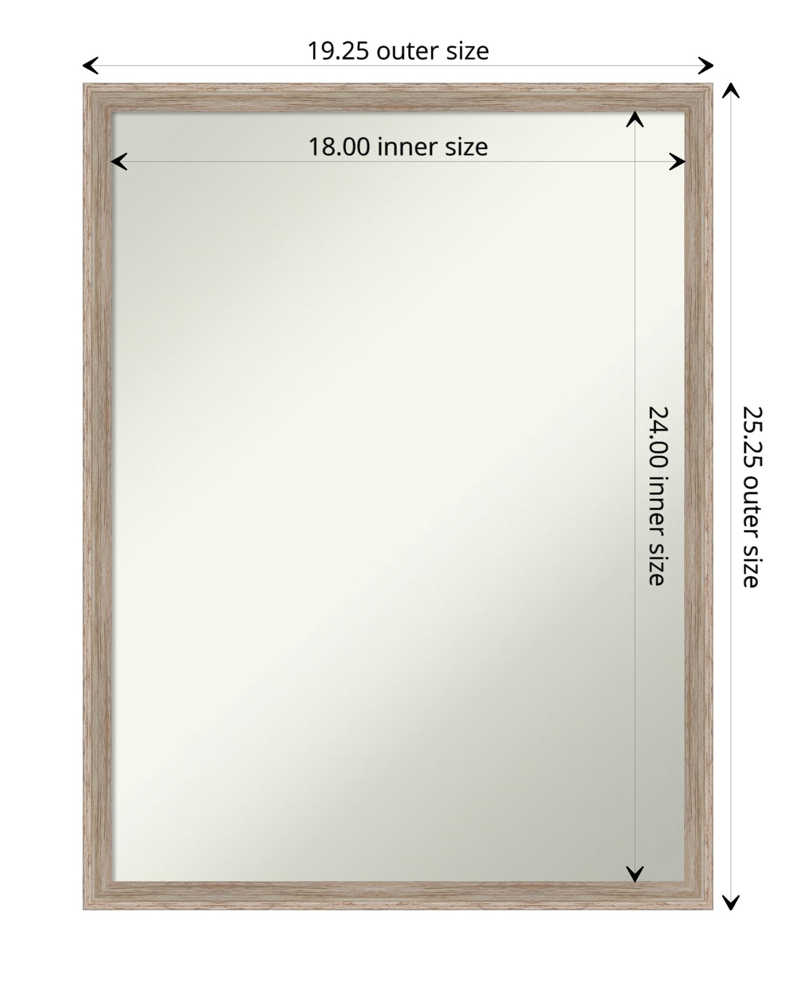 Amanti Art White Bathroom Mirror - 25x19 Inch Over Sink Vanity Mirror with Rustic Farmhouse Wood Frame, Horizontal & Vertical Hanging - Perfect for Bathroom Wall Decor and Small Space Vanity Makeup Areas