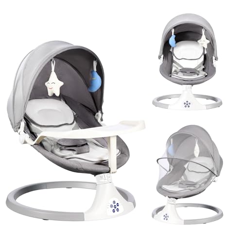 5-Speed Electric Bluetooth Baby Rocker Chair for Newborns 0-12 Months | Portable Infant Bouncer with Remote Control | Safe & Comfortable for Babies Under 26 lbs | Perfect for Nursery, Living Room & Travel