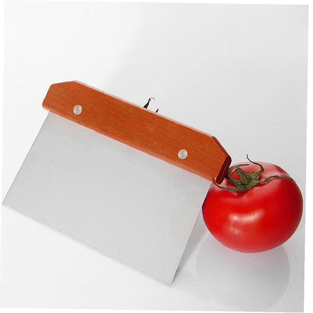 Premium Stainless Steel Pastry Chopper with Wooden Handle - Professional Cake, Pizza & Dough Scraper - Essential Baking Tool for Home & Commercial Kitchens - Perfect for Pastry Chefs, Bakers & Cooking Enthusiasts