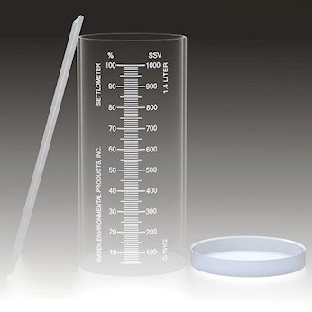 Acrylic Settlometer Kit - 1.4L Dual Scale for Solids & SSV Measurement | Wastewater Testing & Lab Analysis Equipment