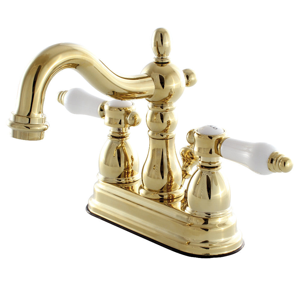 Kingston Brass KB1608BPL 4-Inch Centerset Bathroom Faucet - Polished Brass Finish for Vanity Sink - Perfect for Bathroom Remodeling & Home Upgrade