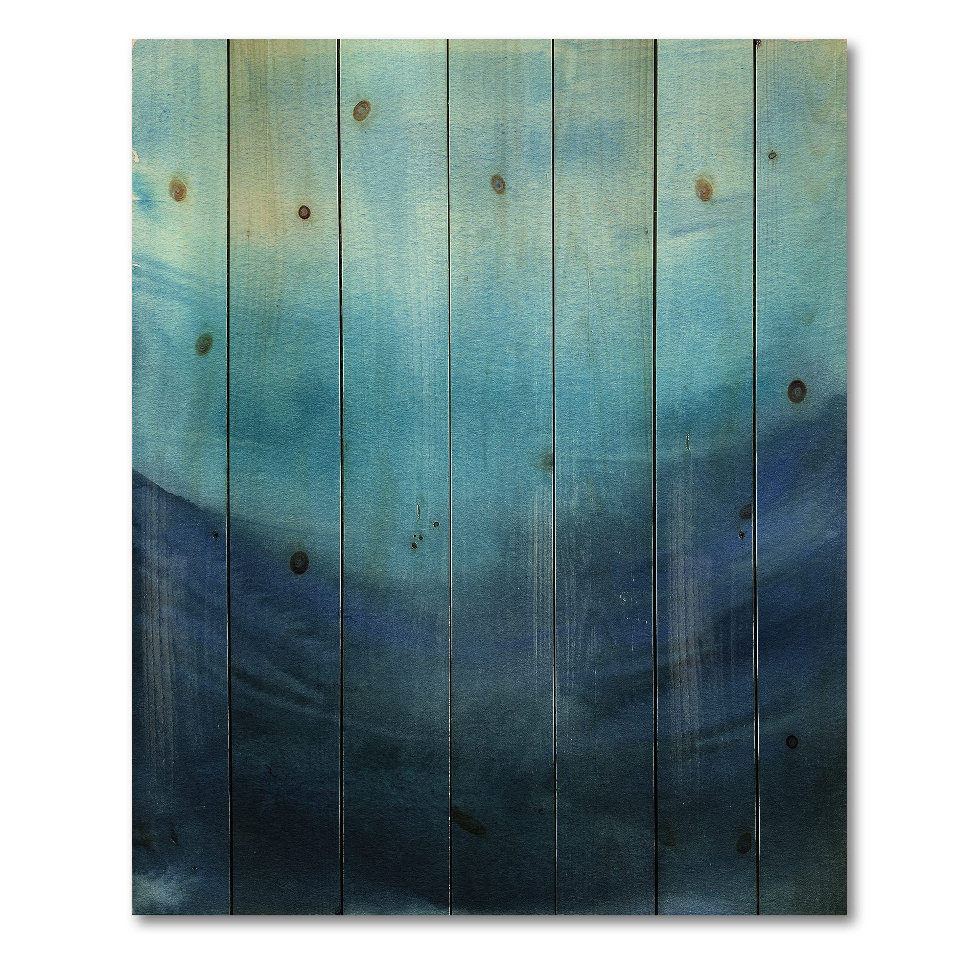 Blue Abstract Nautical Wood Wall Art - Large Coastal Wood Wall Decor Printed on Natural Pine - Perfect for Beach House, Living Room, or Office Decor