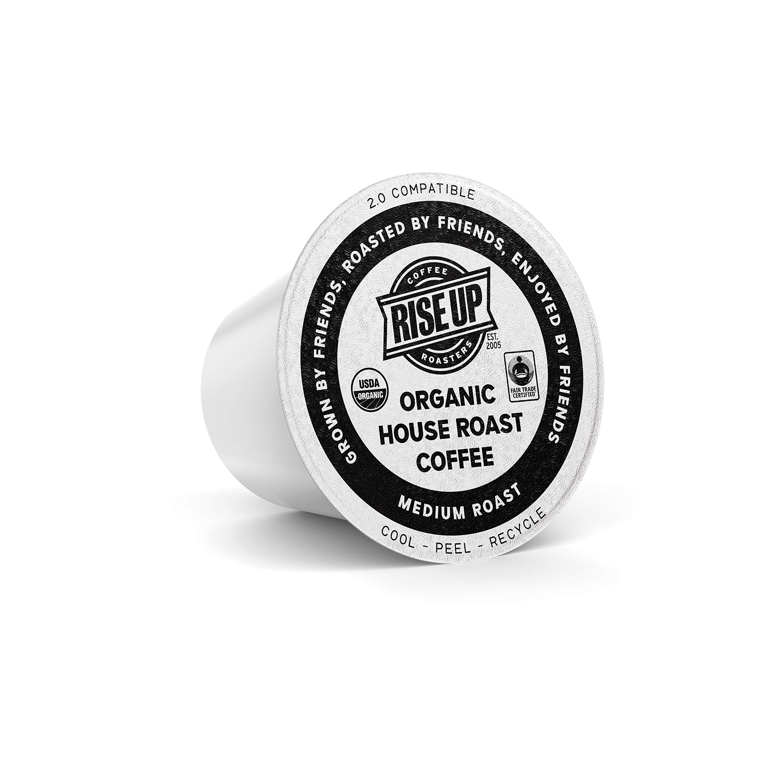 Organic House Roast Coffee 72ct Recyclable Coffee Pods - Compatible with Keurig 2.0, Perfect for Home, Office & Gifts | Eco-Friendly Single-Serve Coffee Capsules