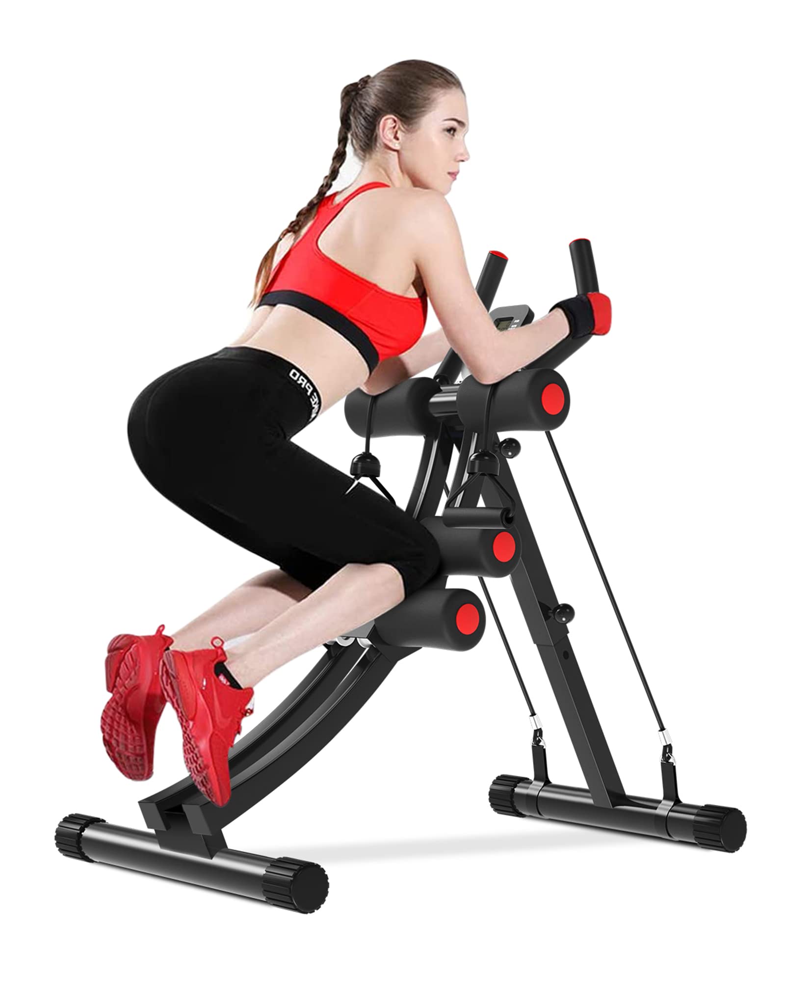 KESHWELL Ab Machine - Adjustable Abdominal Cruncher for Home Gym, Core Workout Equipment with Resistance Bands & LCD Display | Full Body Exercise for Women & Men | Perfect for Toning Abs, Waist Training and Strength Building at Home