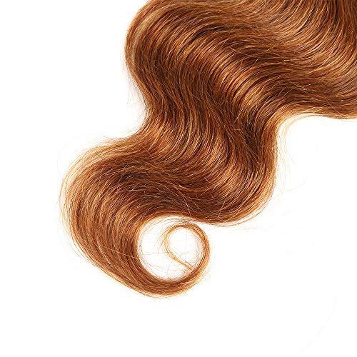 Body Wave Human Hair Extensions 3 Bundles - 100% Unprocessed Brazilian Virgin Hair, Ombre 2-Tone T4/30 Medium Brown/Medium Auburn (20 22 24 Inches) - Perfect for Length & Volume, Great for Parties & Daily Styling