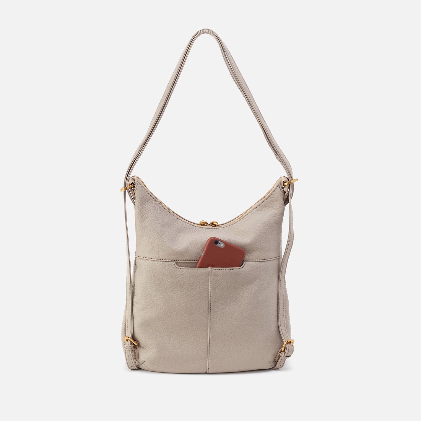 Merrin Convertible Backpack in Pebbled Leather - Taupe Crossbody Bag for Women | Stylish & Functional Travel, Work & Everyday Use