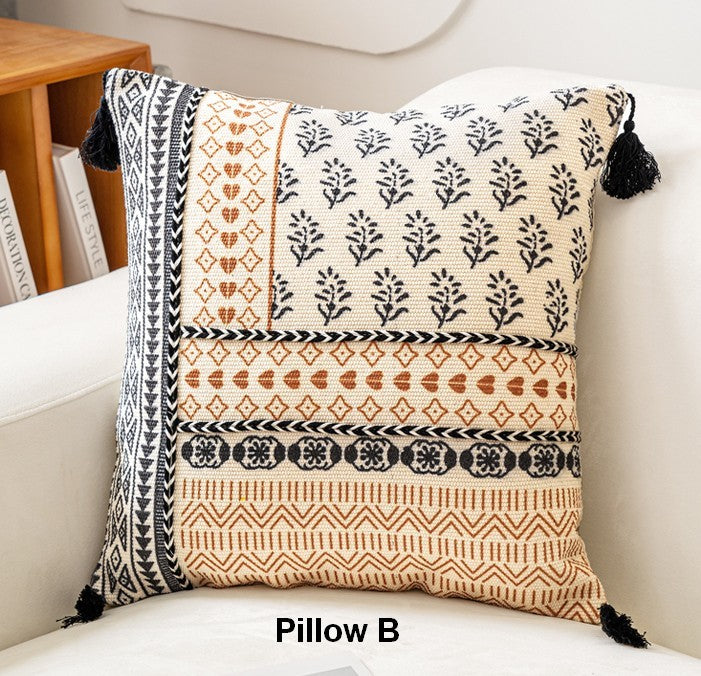 Modern Geometric Throw Pillows - Oriental Square Couch Pillows for Living Room Decor, Bohemian Style Decorative Sofa Pillows | Perfect for Home Decor, Accent Seating & Cozy Living Room Styling