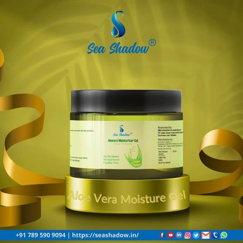 SEA SHADOW Pure Aloe Vera Gel for Face & Body - Hydrating, Moisturizing, Soothing Skin Care Treatment | 100ml Multipurpose Gel for Sunburn Relief, After Shave, Hair Mask & Dry Skin | Perfect for Daily Skincare Routine & Travel