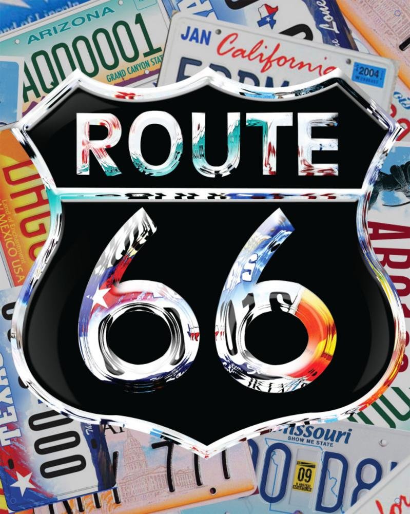 Vintage Route 66 License Plate Tin Sign - Classic Americana Metal Wall Decor for Garage, Man Cave & Bar - Perfect for Road Trip Enthusiasts & Nostalgic Home Decoration