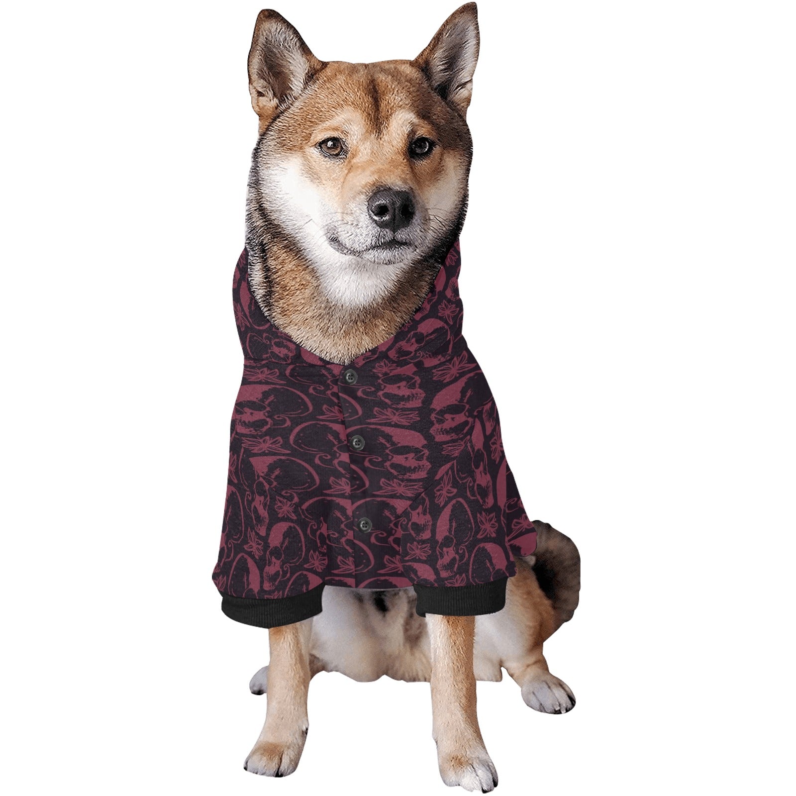 Purple Skulls Dog Hoodie - Trendy Pet Hoodie for Small & Medium Dogs - Perfect for Halloween, Costume Parties & Cold Weather