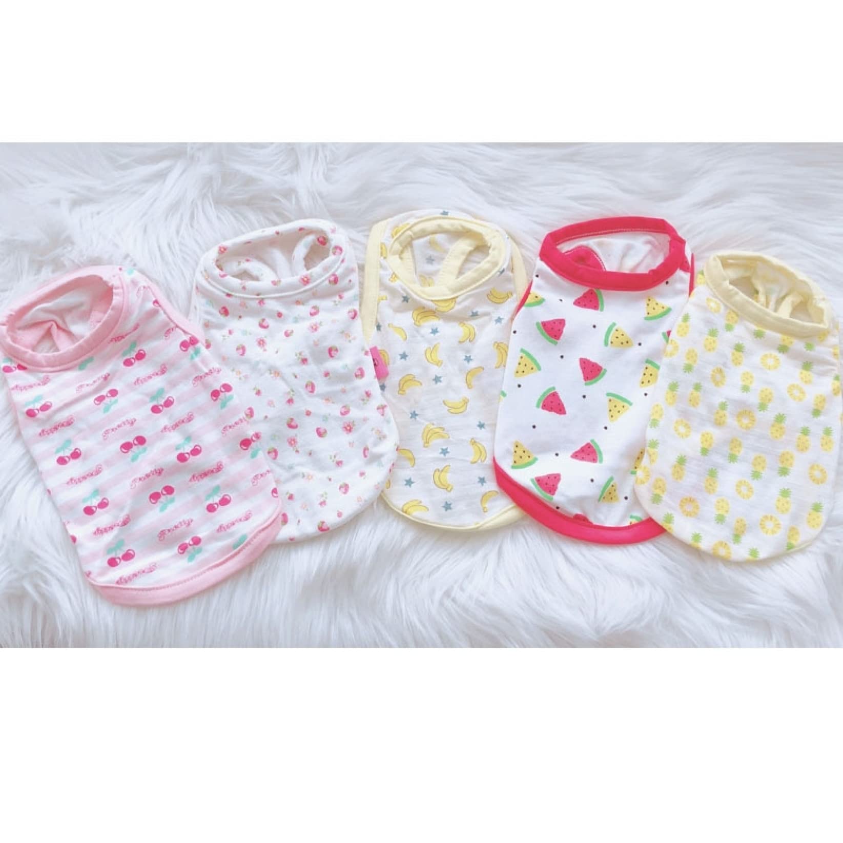 Breathable Summer Sleeveless Dog Shirt - Cute Fruit Print Pet Tank Top for Small Dogs | Comfortable & Lightweight Vest for Outdoor Walks & Playtime