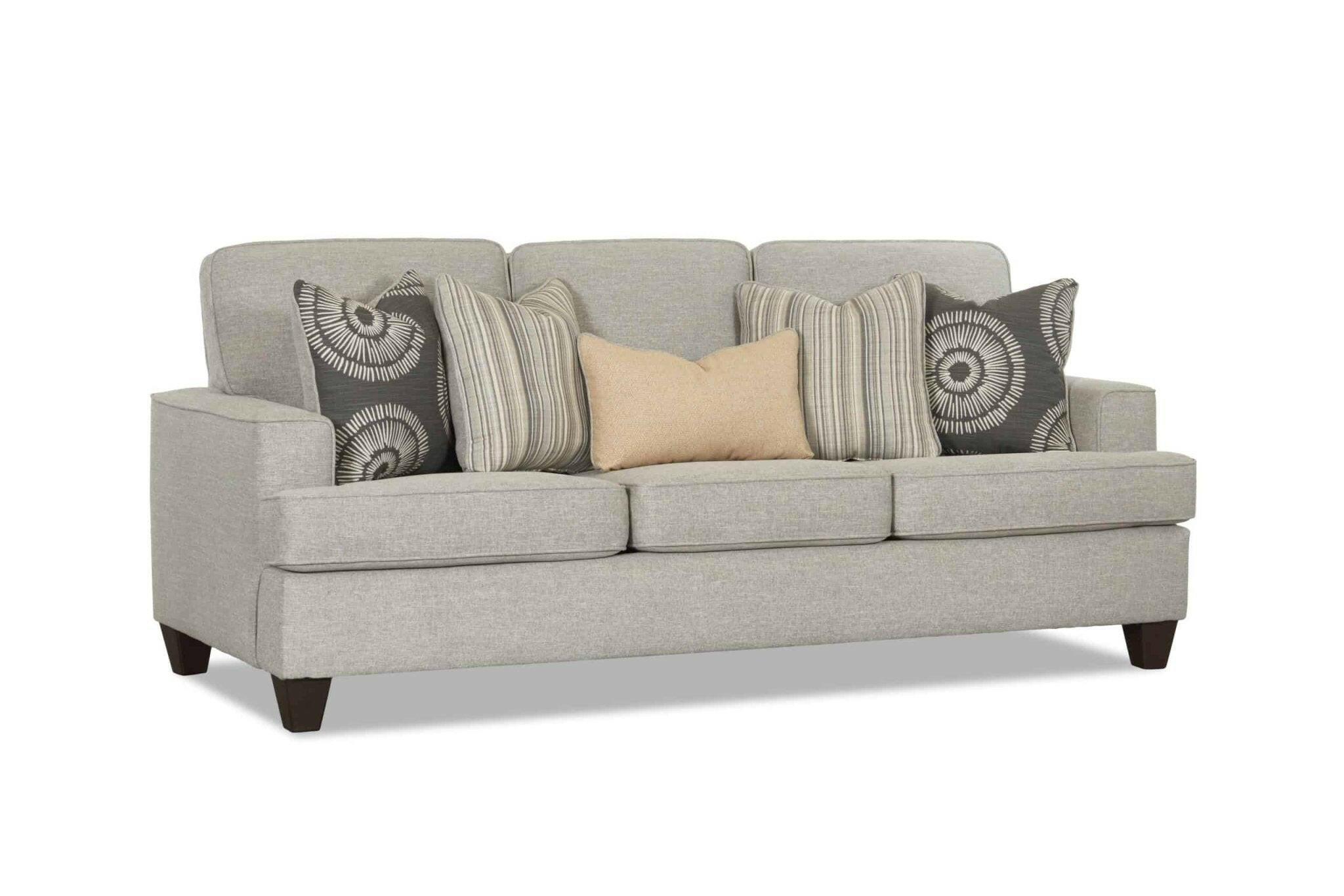 Bayside Hampstead Dove Sofa 130HAMDOV S - Modern 3-Seater Couch for Living Room, Lounge & Office - Soft Fabric Upholstery with Sturdy Wooden Frame - Comfortable Sectional Sofa for Home Decor