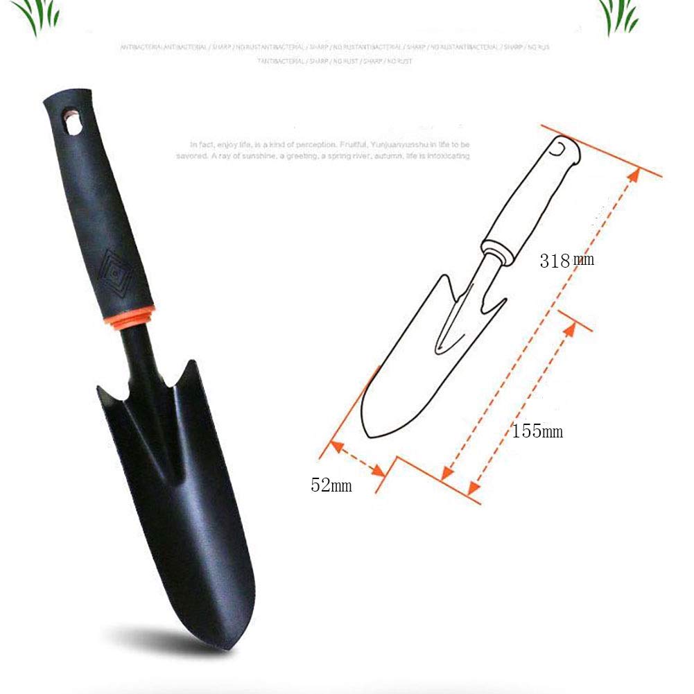 Heavy Duty 4-Piece Garden Tool Set with Non-Slip Rubber Grip - Perfect Gardening Gift for Men & Women (Black) - Ideal for Planting, Weeding & Landscaping