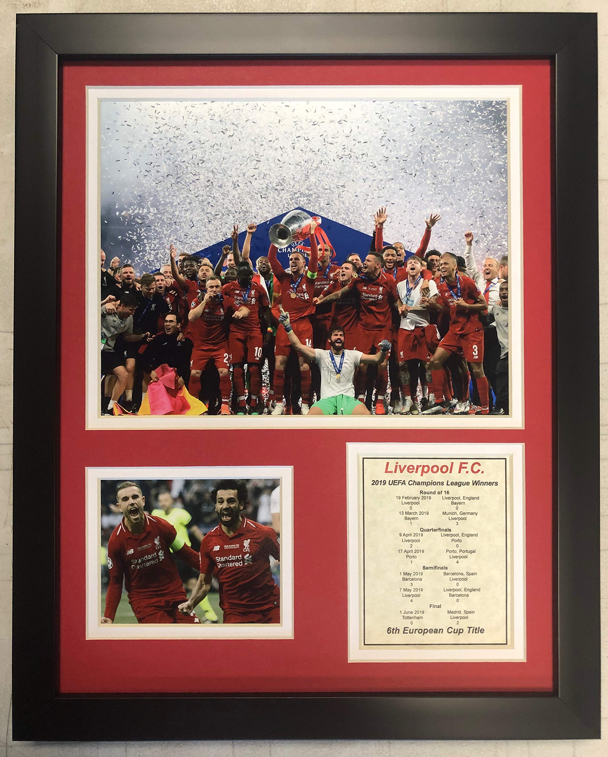 Liverpool FC 2019 UEFA Champions League Champions Framed Photo Collage - Legends Never Die Wall Art Decor for Football Fans, Man Cave & Sports Bar Decorations