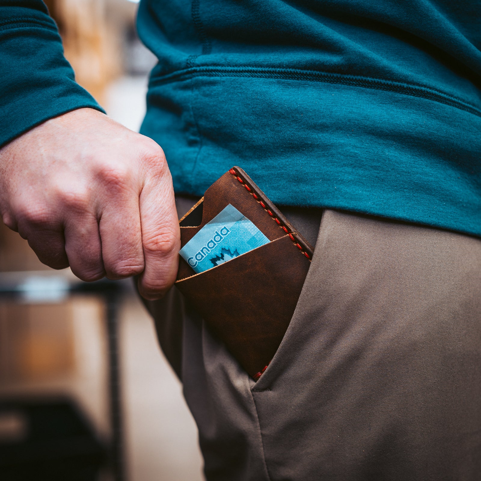 Genuine Leather Front Pocket Wallet for Men - Slim RFID Blocking Minimalist Wallet - Perfect for Travel, Everyday Carry & Gift Giving