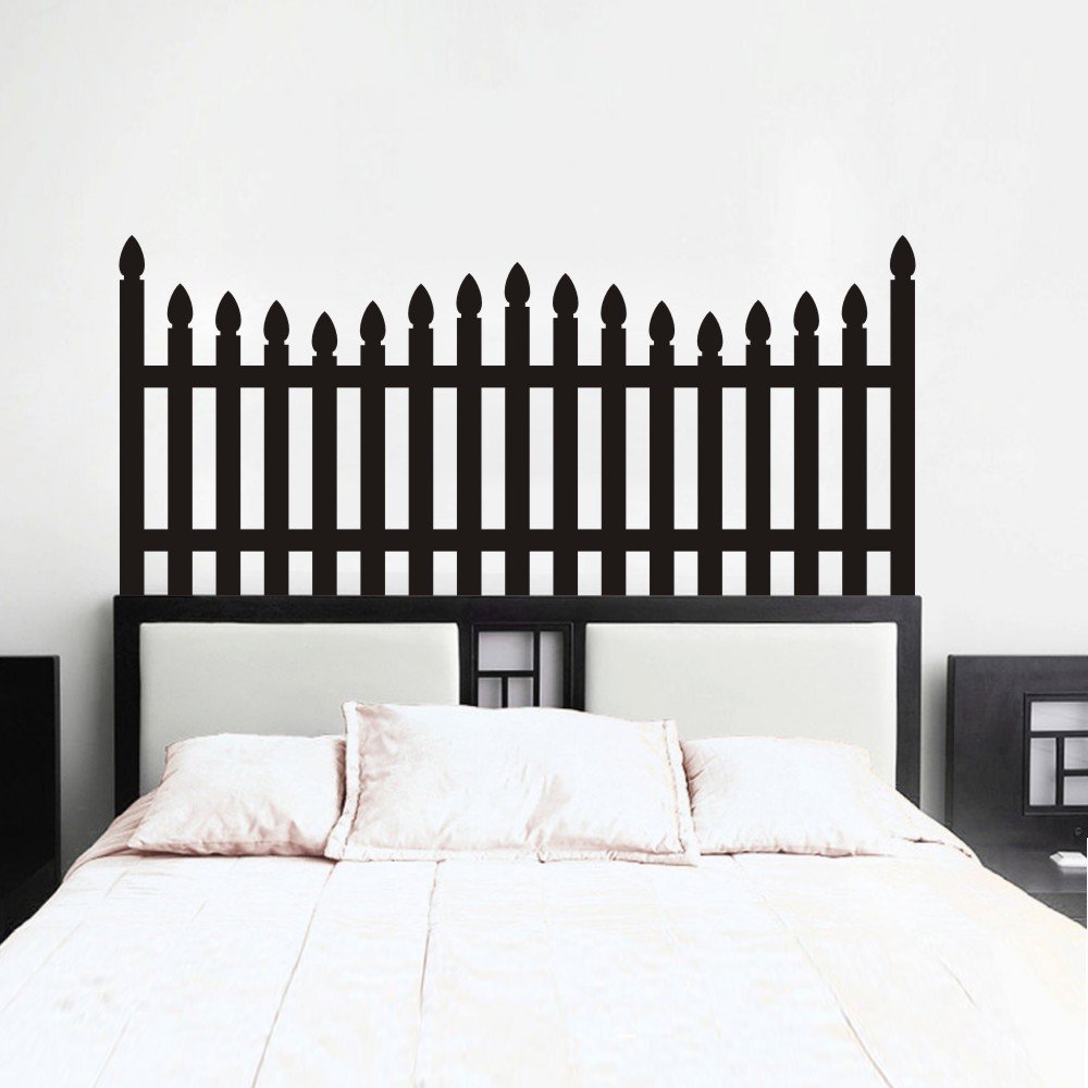 Single & Double Bed Headboard Decals - Black Wall Stickers for Bedroom Decor (Medium Size) | Perfect for Kids Rooms, Master Bedrooms & Home Interior Design